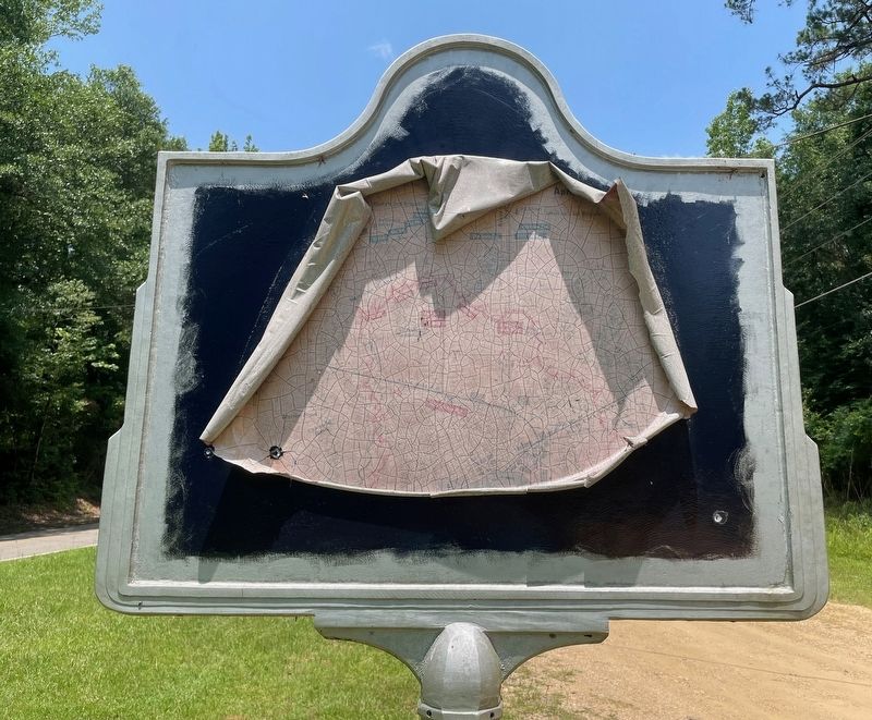 Reverse side of Chalmers Attacks Marker showing weathering of foil period map. image. Click for full size.