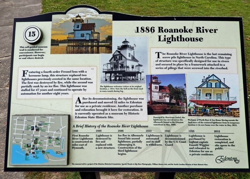 1886 Roanoke River Lighthouse Marker image. Click for full size.