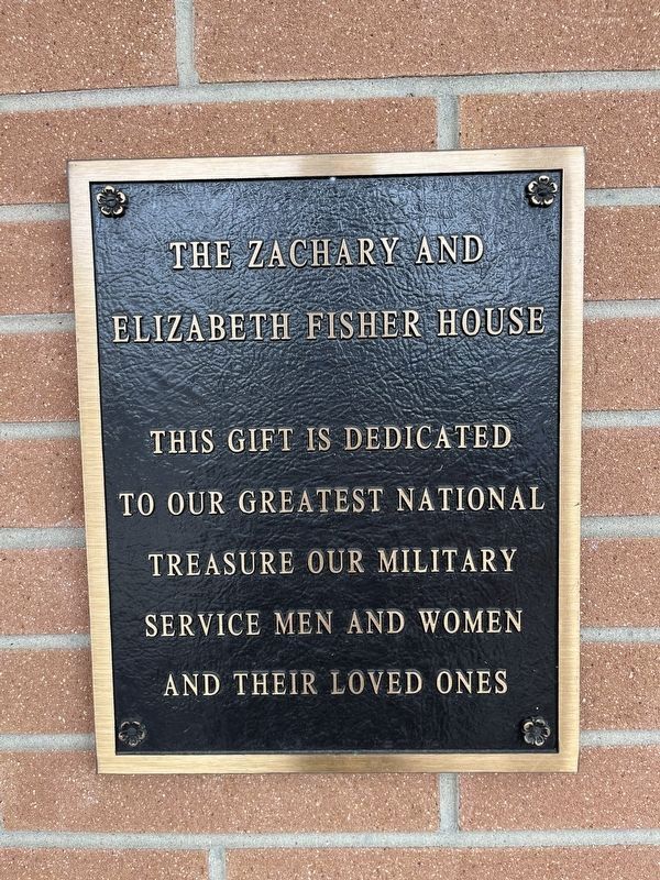 The Zachary and Elizabeth Fisher House Memorial Marker image. Click for full size.