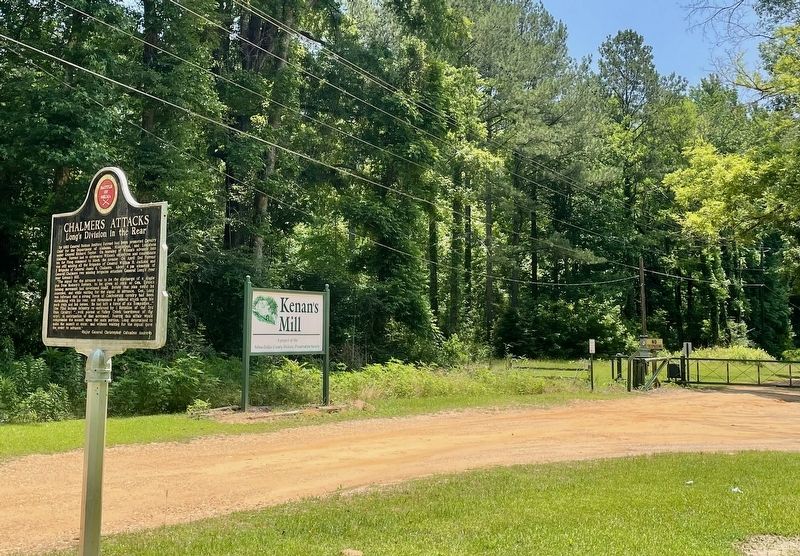 View of marker heading towards Kenan's Mill entrance. image. Click for full size.