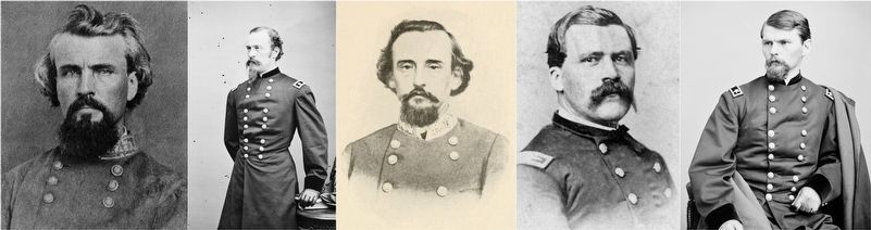 Gen. Forrest(CSA)/Gen. Wilson(US)/Gen. Chalmers(CSA)/Gen. Long(US)/Gen. Upton(US) image. Click for full size.