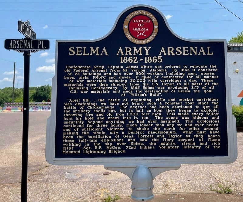 Selma Army Arsenal Marker image. Click for full size.