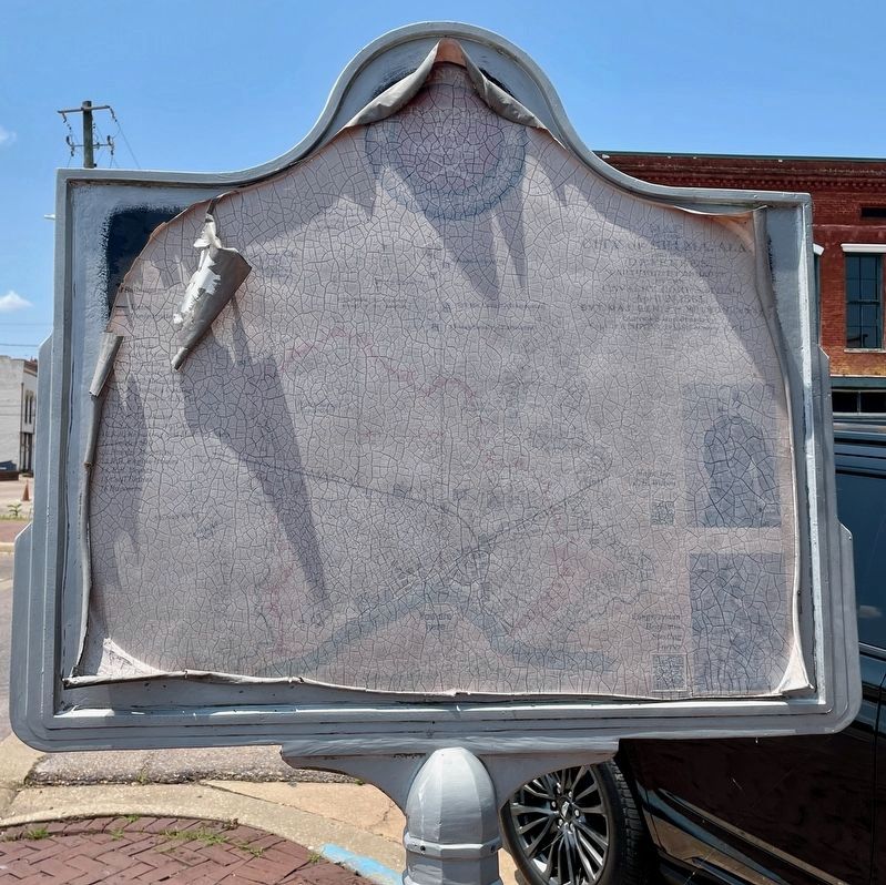 Reverse side of marker showing weathering of foil period map.. Click for full size. Reverse side of marker showing weathering of foil period map. image. Click for full size.
