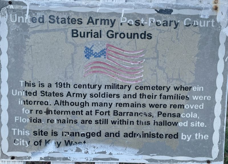 United States Army Post- Peary Court Burial Grounds Marker image. Click for full size.