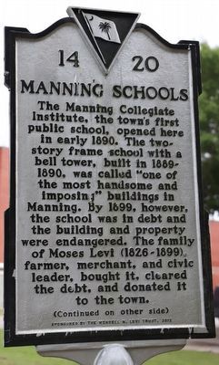 Manning Schools Marker, Side One image. Click for full size.