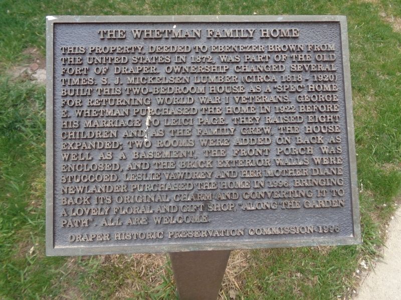 The Whetman Family Home Marker image. Click for full size.