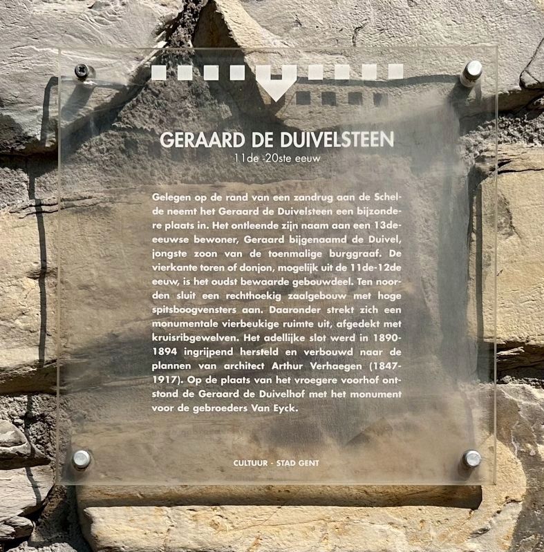 Geraard de Duivelsteen (11de - 20ste eeuw) / Castle of Gerard the Devil (11th - 20th Century) Marker image. Click for full size.