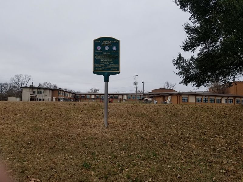 Sadie V. Thompson School Marker. Click for full size. Sadie V. Thompson School Marker image. Click for full size.