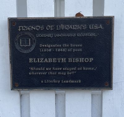 Elizabeth Bishop House Marker image. Click for full size.