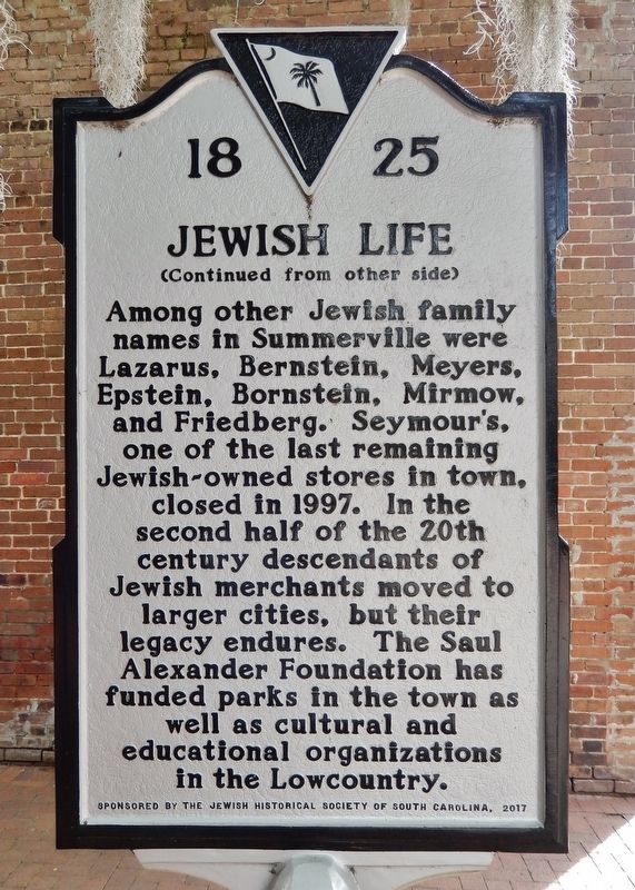 Jewish Life Marker (<i>side 2</i>). Click for full size. Jewish Life Marker (<i>side 2</i>) image. Click for full size.