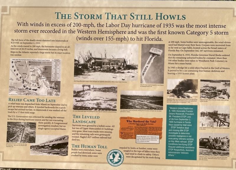 The Storm that Still Howls Marker. Click for full size. The Storm that Still Howls Marker image. Click for full size.