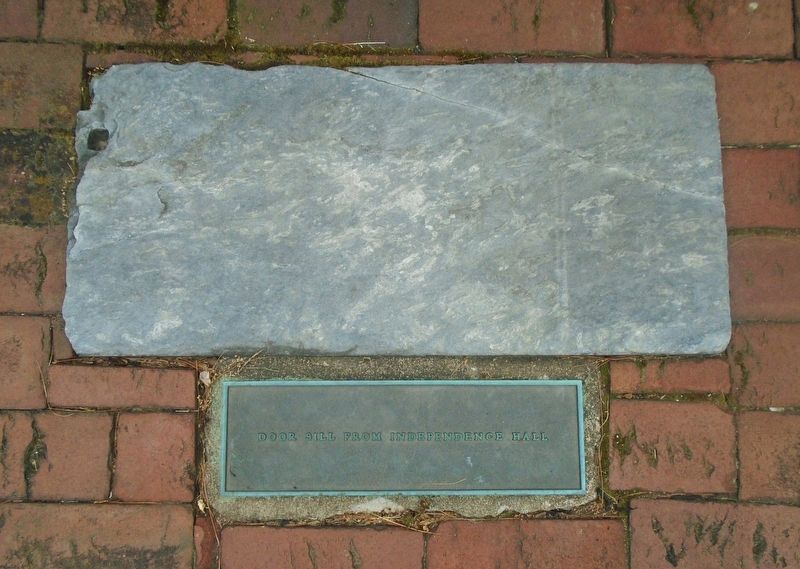 Independence Hall Sill and Marker image. Click for full size.