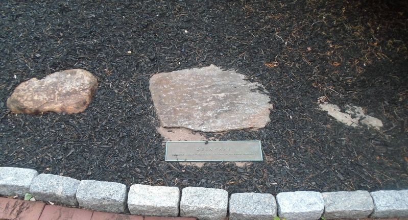 Independence Garden Delaware Marker and Stones image. Click for full size.