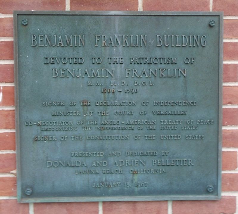 Benjamin Franklin Building Marker image. Click for full size.