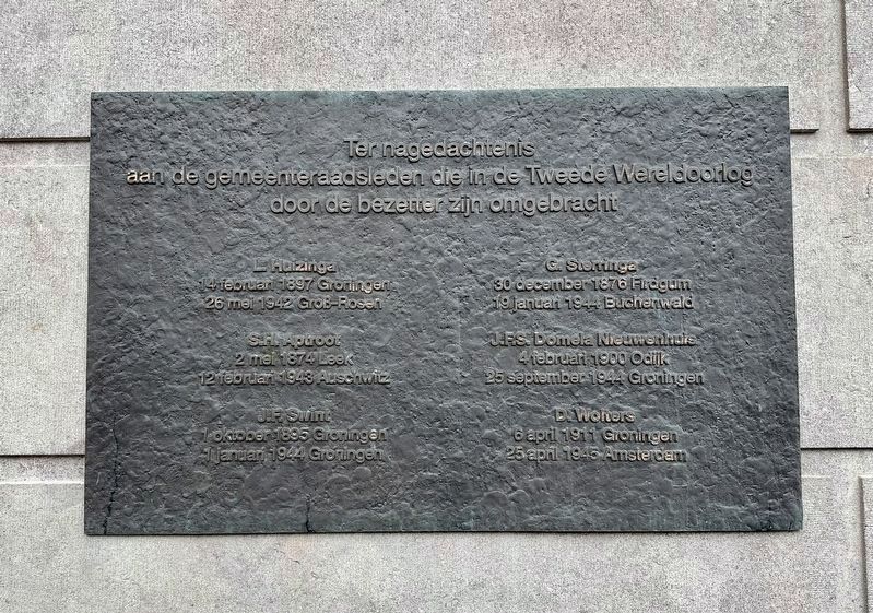 Groningen Municipal Council Members Memorial image. Click for full size.