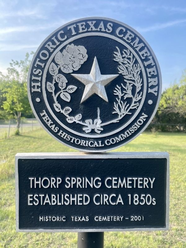 Thorp Spring Cemetery Marker image. Click for full size.