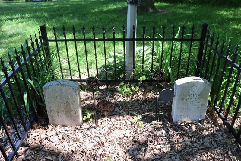 Grave's of John Bartlett and Unknown Soldier under the marker image. Click for full size.