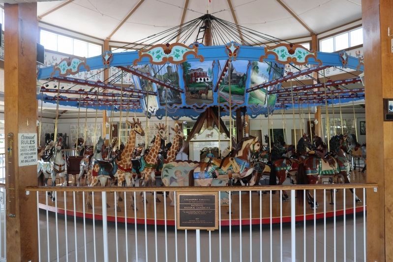 Dentzel Carousel with its National Historic Landmark plaque image. Click for full size.