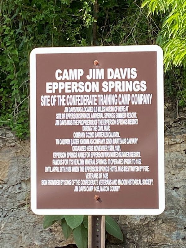 Camp Jim Davis Epperson Springs Marker image. Click for full size.