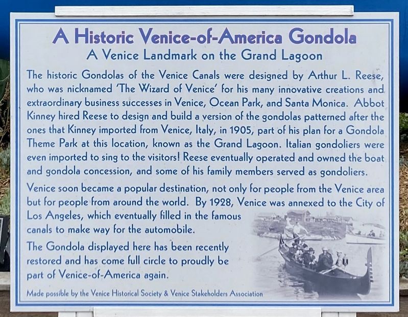 Venice-of-America Gondola Marker image. Click for full size.