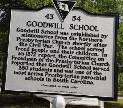 Goodwill School Marker, Side One image. Click for full size.