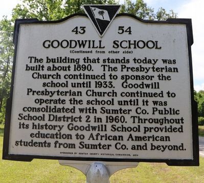Goodwill School Marker, Side Two image. Click for full size.