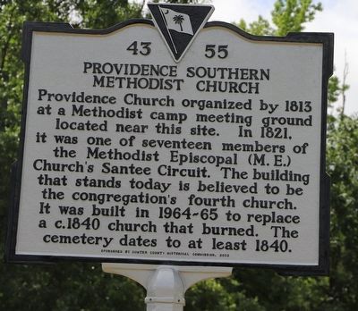 Providence Southern Methodist Church Marker image. Click for full size.