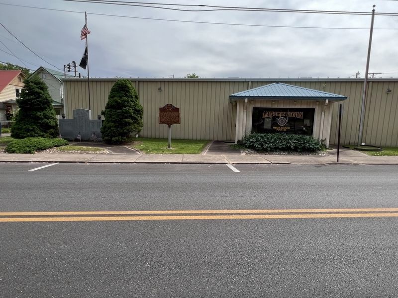Marker's new location in front of the local American Legion post image. Click for full size.