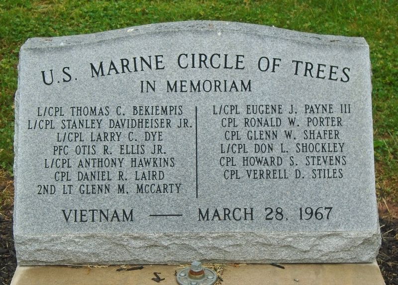U.S. Marine Circle of Trees Marker image. Click for full size.