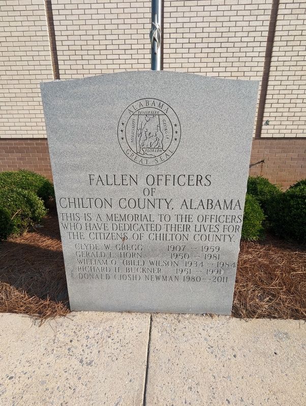 Chilton County Police Memorial Marker image. Click for full size.