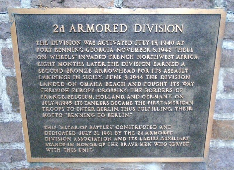 2d Armored Division WWII Marker image. Click for full size.