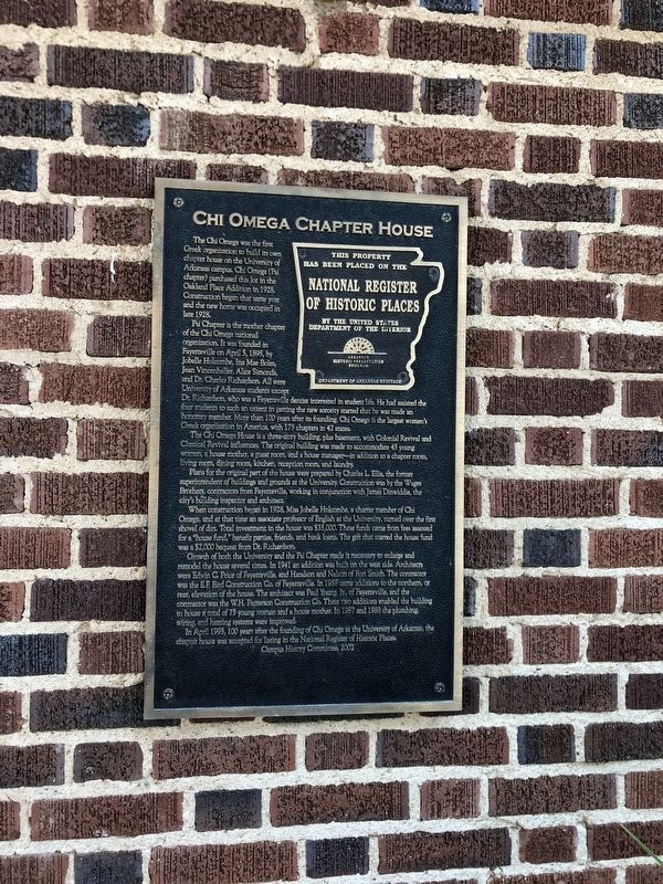Chi Omega Chapter House Marker image. Click for full size.