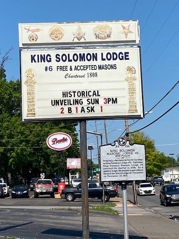 King Solomon Masonic Lodge #6 Marker image. Click for full size.