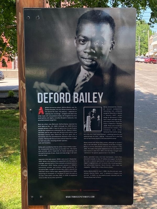 DeFord Bailey Marker image. Click for full size.
