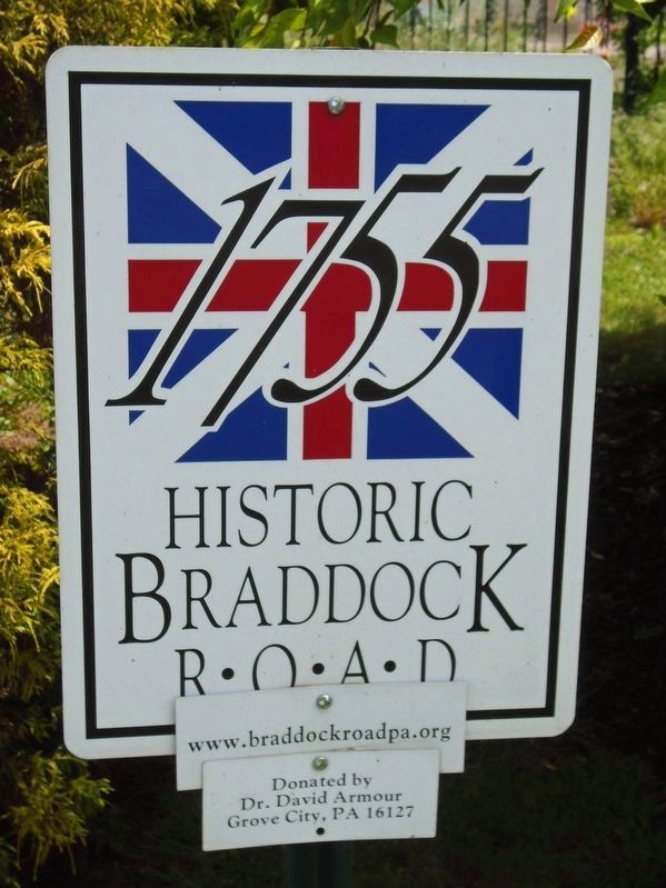Historic Braddock Road 1755 Sign<br>at War Memorial image. Click for full size.