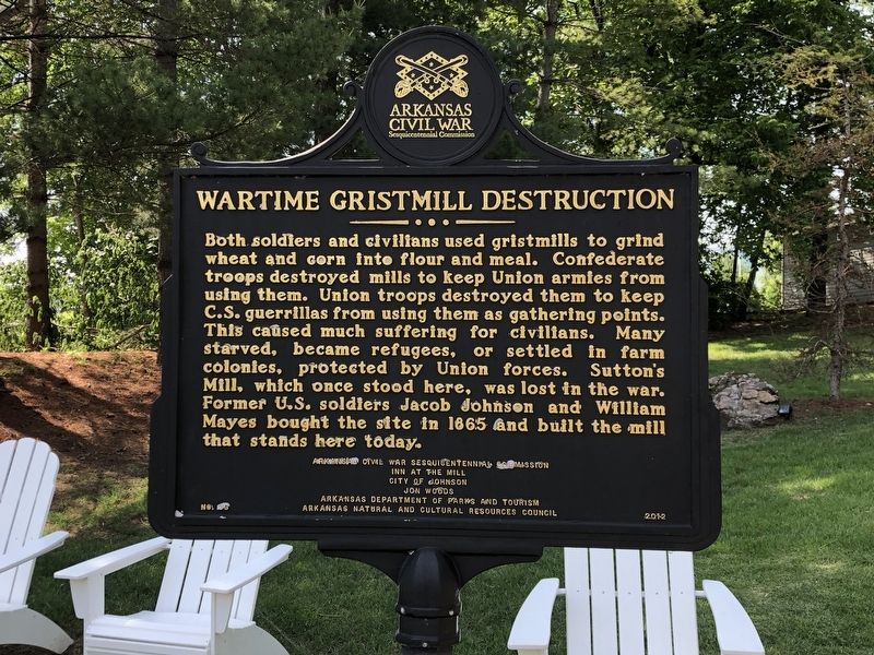 Wartime Gristmill Destruction Marker image. Click for full size.