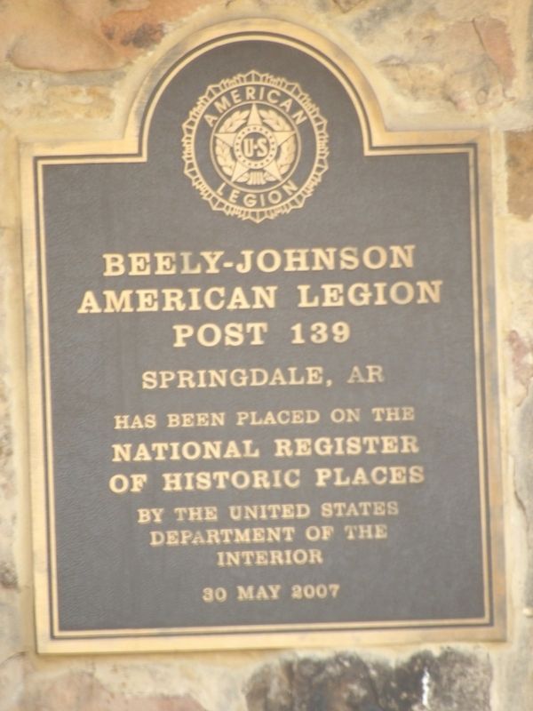 Beely-Johnson American Legion Post 139 Marker. Click for full size. Beely-Johnson American Legion Post 139 Marker image. Click for full size.
