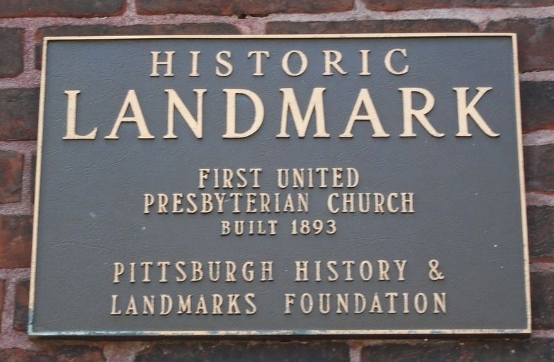 First United Presbyterian Church Marker image. Click for full size.
