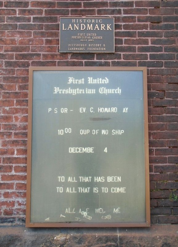 First United Presbyterian Church Marker and Marquee image. Click for full size.