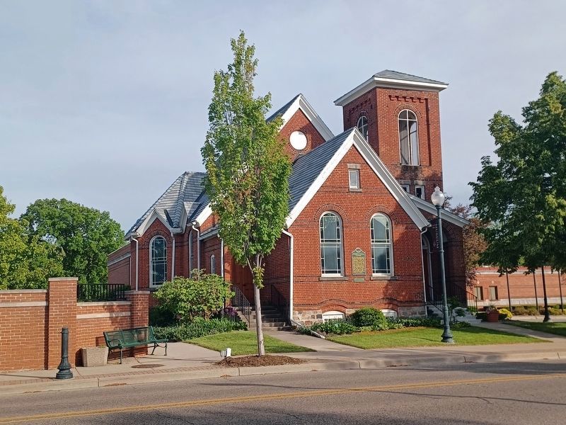 Congregational Church and Marker image. Click for full size.