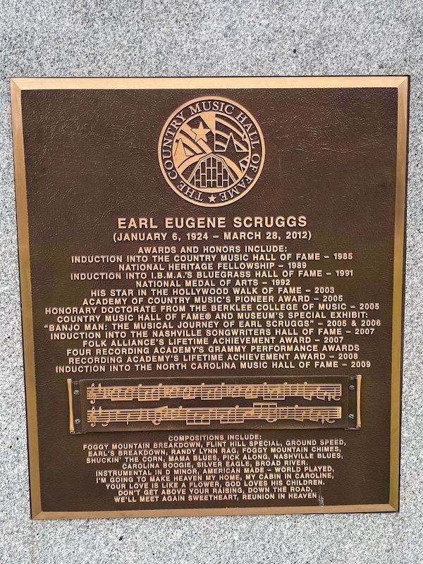 Earl Eugene Scruggs Marker image. Click for full size.