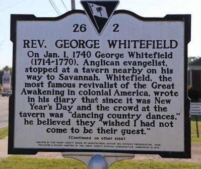 Rev. George Whitefield Marker, Side One image. Click for full size.
