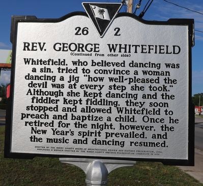 Rev. George Whitefield Marker, Side Two image. Click for full size.
