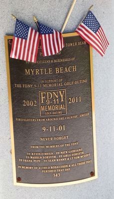 World Trade Center North Tower Beam Marker image. Click for full size.
