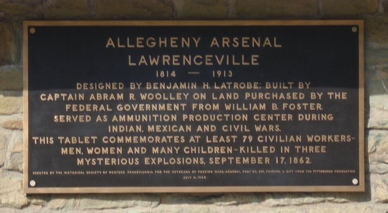 Allegheny Arsenal Marker image. Click for full size.