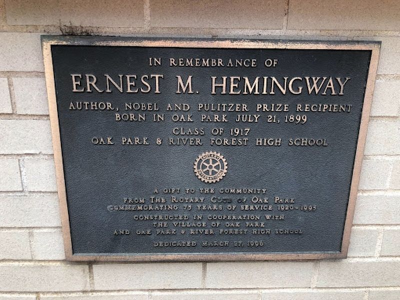 Ernest Hemingway Remembrance Garden Marker image. Click for full size.