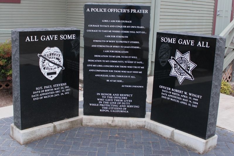 Ripon Police Officer Memorial image. Click for full size.
