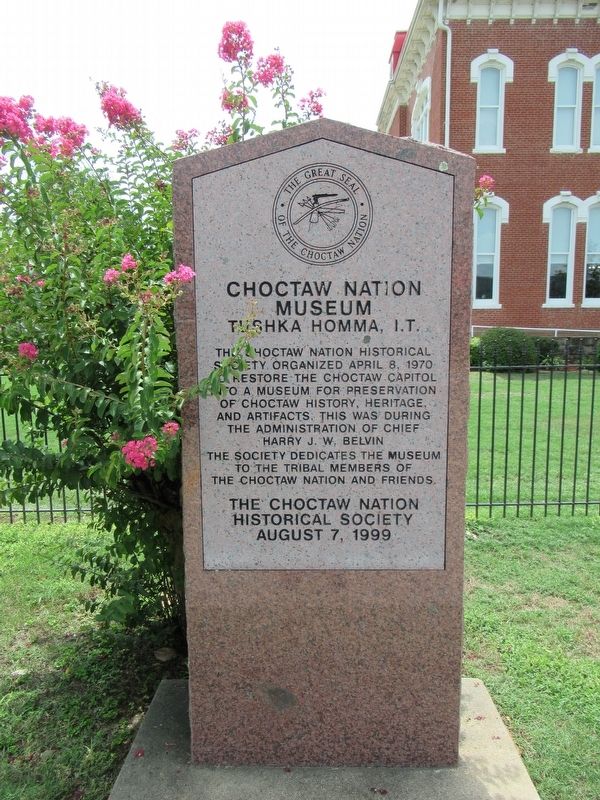 Choctaw Nation Museum Marker. Click for full size. Choctaw Nation Museum Marker image. Click for full size.