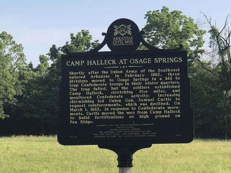 Camp Halleck at Osage Springs Marker image. Click for full size.
