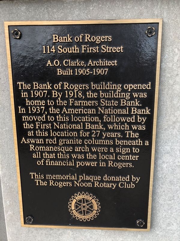 Bank of Rogers Marker image. Click for full size.
